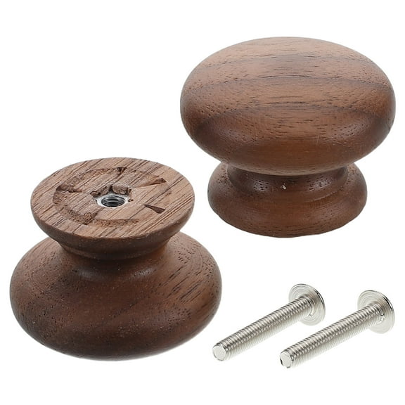 NICEXMAS 2-Pack Rustic Solid Wood Mushroom Drawer Pulls for Cabinets and Furniture Handles