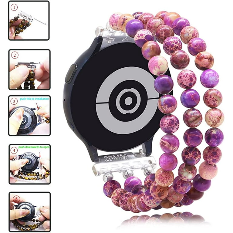 Handmade Purple & Turquoise Bead Samsung Galaxy 4 & 5 Watch Band