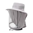 thumbnail image 2 of Mosquito Net Hat Sun Hat, Solar Powered Cooling Fans with Wide Brim for Fishing, Gardening, Hiking, Camping, 2 of 5