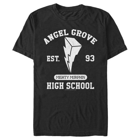 Men's Power Rangers Angel Grove High School Graphic Tee Black 2X Large