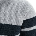 thumbnail image 6 of IROINNID Men's Long Sleeve Plush Mid-Length Hooded Jacket Stripes Loose Patchwork Knitting Cardigan Sweater Coats, 6 of 7