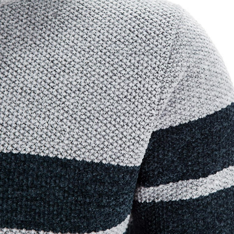 Munlar Knitting Jackets For Men Cardigan Zipper Patchwork Long