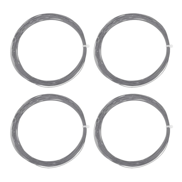 Unique Bargains 10.3 Meter High Elastic Nylon Badminton Racket String Racquet Line, Silver Tone 4 Pack