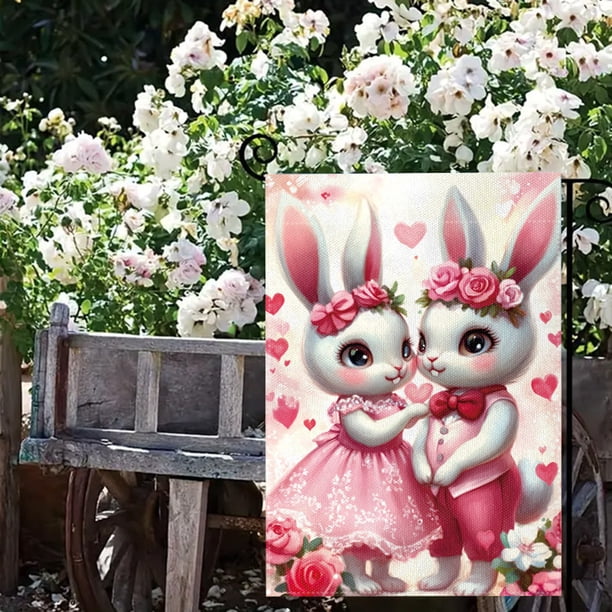 Yusimy Easter Garden Flag Festive Holiday Design for Outdoor Yard Lawn Porch Home Easter Decor