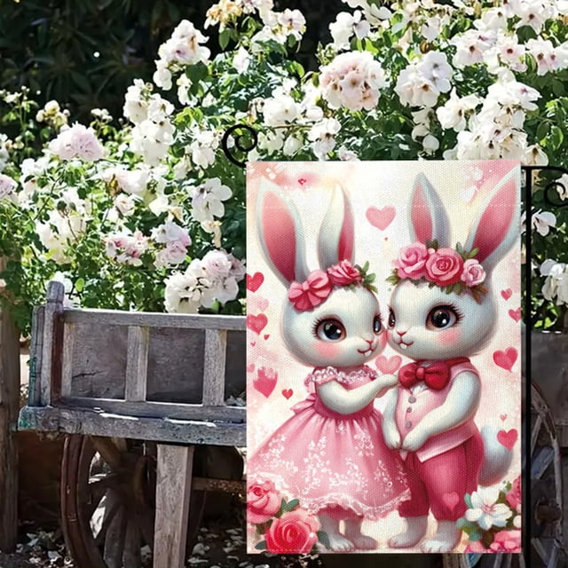 Yusimy Easter Garden Flag Festive Holiday Design for Outdoor Yard Lawn Porch Home Easter Decor