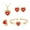 Red, variant on QIQUWOHUL Four-piece Alloy Love Gemstone Diamond Earring Necklace Bracelet Ring Set