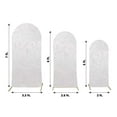 thumbnail image 3 of Efavormart Set of 3 White Crushed Velvet Chiara Wedding Arch Covers For Round Top Backdrop Stands - 5ft, 6ft, 7ft, 3 of 5