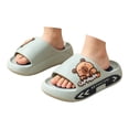 thumbnail image 2 of Boys Girls Sporty Slippers Kids Open Toe Thick Sole Slides Lightweight Sandals for Summer Daily Play Grey Size 6-7 Years, 2 of 8