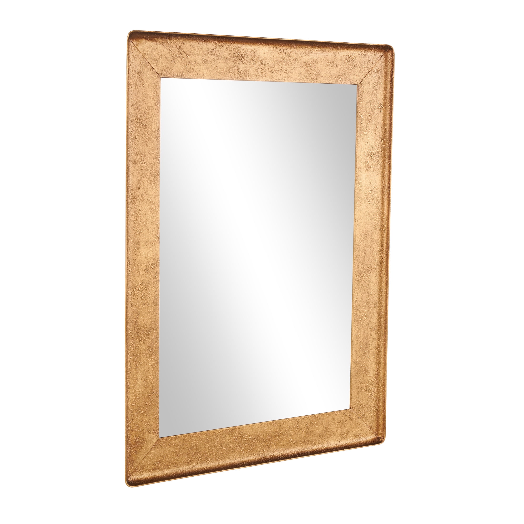 DecMode 29" x 38" Gold Wall Mirror with Textured Frame