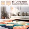 thumbnail image 2 of ODIKA 5'x7' Machine Washable Non-Slip Area Rug, Sea Shell Mosaic Art Nouveau with Arched Waves and Whimsical Swirls High Traffic Rug, Red, 197181, 2 of 7