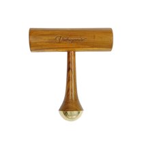 Vintageware® Luxury Kansa Marma T-Shape Wand | Powerful & Effective Bronze Body Massage Wand with Teak Wood Handle (Natural Brown, T-Marma)