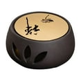 thumbnail image 3 of GUOOL Ceramic Teapot Warmer Coffee Warmer Base with Tealight Tray Warming Heating Base Copper Warmer Plate, 3 of 9