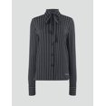 thumbnail image 2 of Long-Sleeve Oxford Athleisure Black, Striped Night Top (Women's) - Mrs Momma Bear, 2 of 11