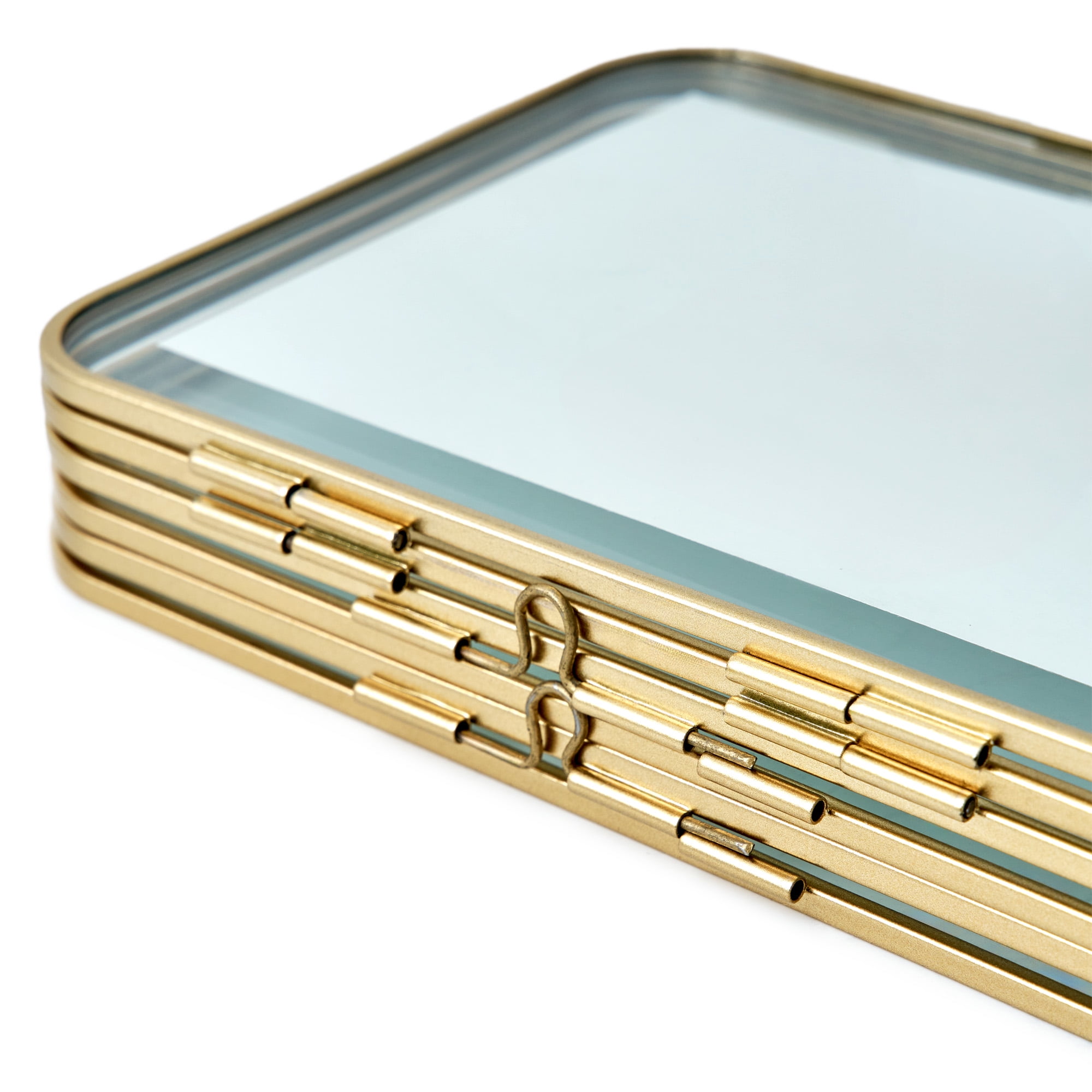 Beautiful 3 Piece Gold Metal Folding Picture Frame by Drew