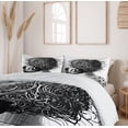 thumbnail image 6 of Ambesonne Cartoon Duvet Cover Sets, Teddy Bear Love, 2-Queen, Charcoal Grey White, 6 of 7