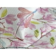 thumbnail image 3 of Ambesonne Floral Design Quilted Coverlet 3 Pcs, Art Watercolor Blooms, Queen Size, Apple Green Pastel Pink, 3 of 4
