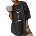 thumbnail image 2 of Camisetas Vintage para Mujer, Lindas Camisetas Gráficas de , Camisetas Oversize de Corta Esqueleto Lunar L, 2 of 9