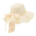 thumbnail image 2 of QSAWXQZ Women's Straw Sun Hat Wide Brim Bow Tie Packable Beach Outdoor Summer Hat Lightweight Travel Headwear Free Size, 2 of 5