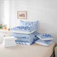 thumbnail image 5 of Manfei Happy Chanukah Hanukkah Bedding Comforter Set 7pcs, Cartoon Menorah Dreidel Queen Bedding Sets, Vintage Western Festival Reversible Queen Sheet Sets, Super Cozy Room Decor, 5 of 7