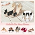 thumbnail image 4 of Uxcell 2-Pack Clips de Zapatos con Lazo, Accesorios de Hebilla de Zapatos Elegantes Desmontables de Satén con Perlas de Rhinestone [Negro], 4 of 7