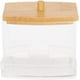 thumbnail image 2 of 1 unidad: caja para guardar hisopos de algodón, dispensador de palillos, tapa de bambú, transparente (rectangular), 2 of 5
