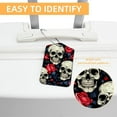 thumbnail image 3 of Couple Skulls Square PU Leather Luggage Tags - 2 Pack with Privacy Cover and Stainless Steel Ring - Suitable for Travel, Backpack, Handbag - Suitcase Tags, Travel Tag, 3 of 7