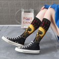thumbnail image 6 of Knee High Socks for Women Men Athletic - Gothic Skeleton with Roses Thigh-High Black Sole Comfort Breathable Long Socks for Casual Travel Running, 6 of 7