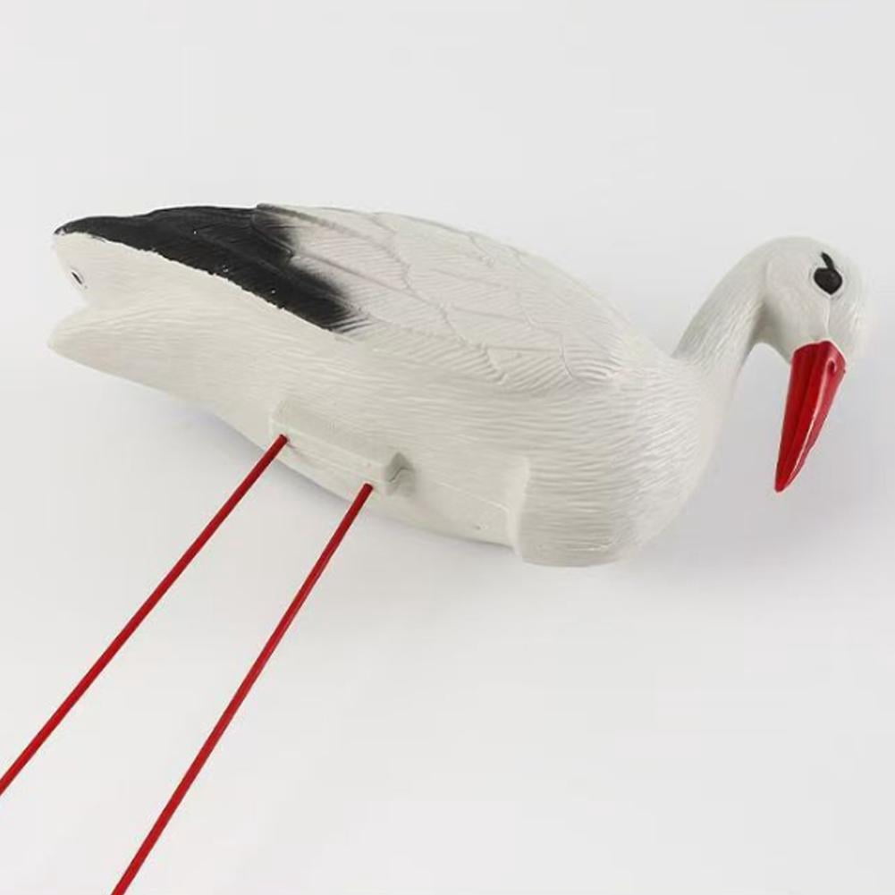 White Stork Garden Sculpture, PE Outdoor Decoration Bird Figurine with Stable Stand, Realistic 3D Design for Lawn, Garden & Pond, Weather-Resistant Ornament