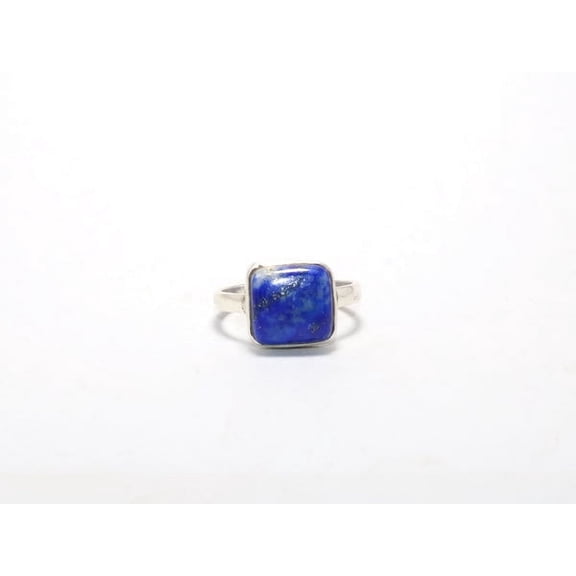 Heaven Crafts Genuine Lapis Lazuli Ring 925 Sterling Silver Handmade Stacking Bohemian Jewelry Gift For Her