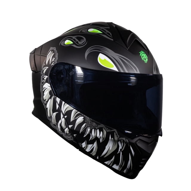 Casco Abatible Para Moto Kov Thunder Toxic Negro