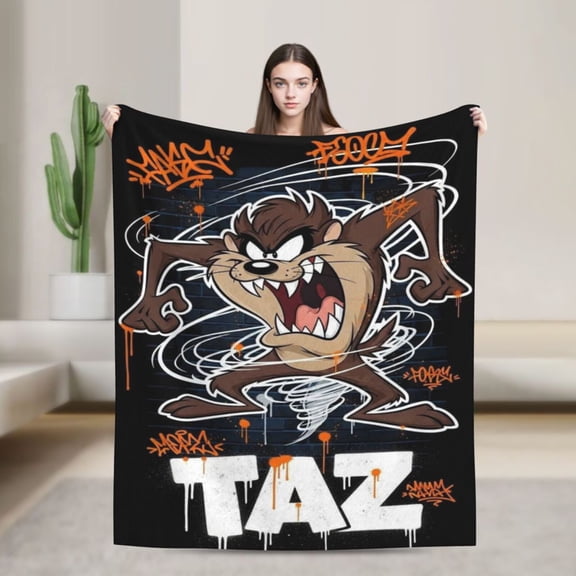 Soft Fleece Plush Throw Looney Tunes Taz-Mania Fluffy Blanket for Couch Sofa Bed Office 50"x40"