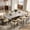 Glossy White & Bronze, variant on POVISON 63" Modern Minimalist Dining Table for 4, Rectangular Matte Black Sintered Stone Dining Table, Marble-Look Tabletop with Dark Gray Carbon Steel Legs for Dining Room