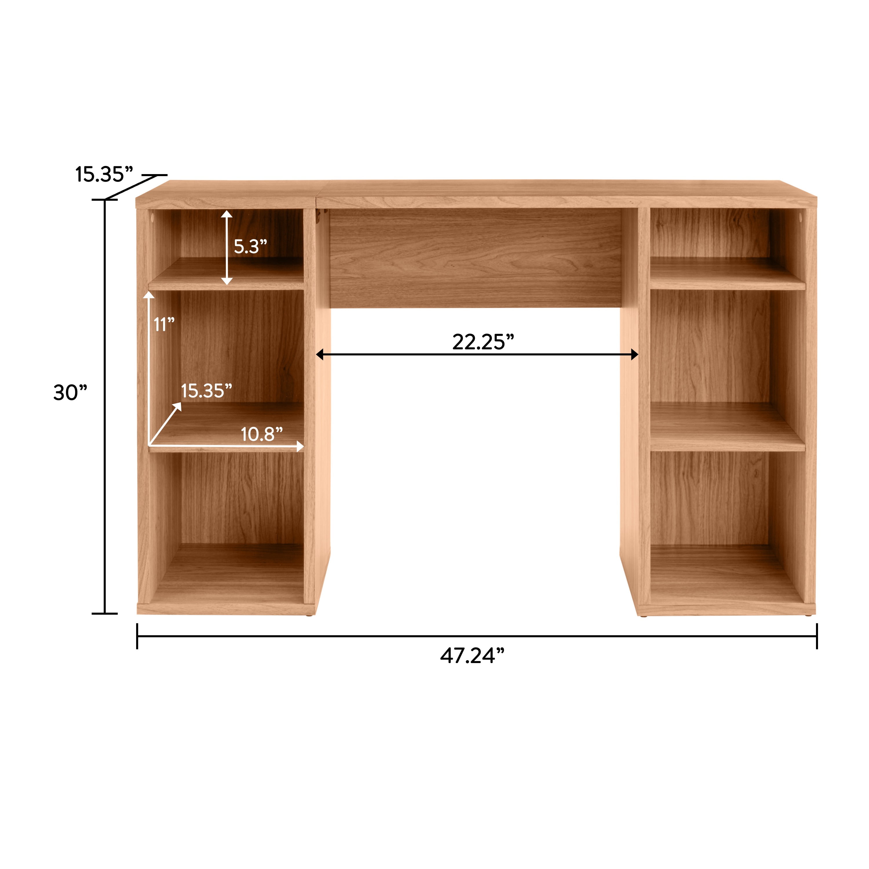 Mainstays 4-Cube Storage Desk, Warm Walnut