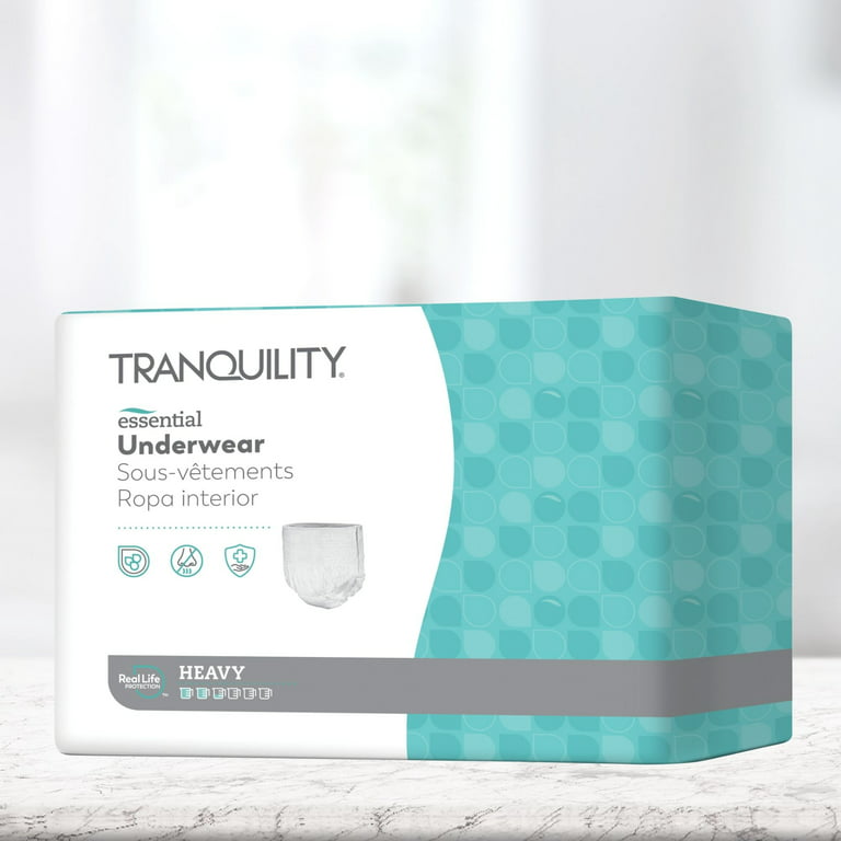 Tranquility Essential Disposable Youth Absorbent Underwear Pull On with  Tear Away Seams Medium, 2602, 12 Ct