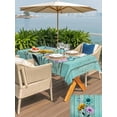 thumbnail image 5 of Outdoor Tablecloth with Umbrella Hole for Patio/Picnic/Party/Camping, Teal Rustic Farmhouse Waterproof Table Cloth Rectangle Table Cover Washable, Country Turquoise Floral Daisy (54"x 80"), 5 of 9
