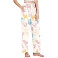 thumbnail image 2 of Dailycode Women's Pajama Pants Wide Leg Lounge Pj Bottoms With Pockets Pink Blue Yellow Cattle, 2 of 7