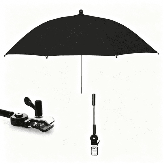 GASTROPOD Chair Umbrella with Clamp, 360° Adjustable Beach Umbrella for Folding Chair, 27 Inch Sun & Rain Protection, Portable Clip-On Umbrella for Lawn, Stadium, Fishing
