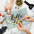 thumbnail image 5 of Hello Cutting Board, Hello Love Hand Lettering Print on Pink Hearts Inspirational Words Minimal Design, Decorative Tempered Glass Cutting and Serving Board, Small Size, Black and Rose, by Ambesonne, 5 of 5