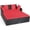 Red, variant on Pemberly Row Outdoor Patio Rattan Daybed Cushioned Sofa Furniture Turquoise