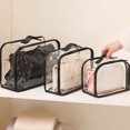 thumbnail image 5 of Clear Makeup Bags - Visual Bag Organizing Bag, Large Cosmetic Makeup Bags Set Clear PVC with Zipper Handle Portable Travel Luggage Pouch Airport Airline Vacation Organization, 5 of 6