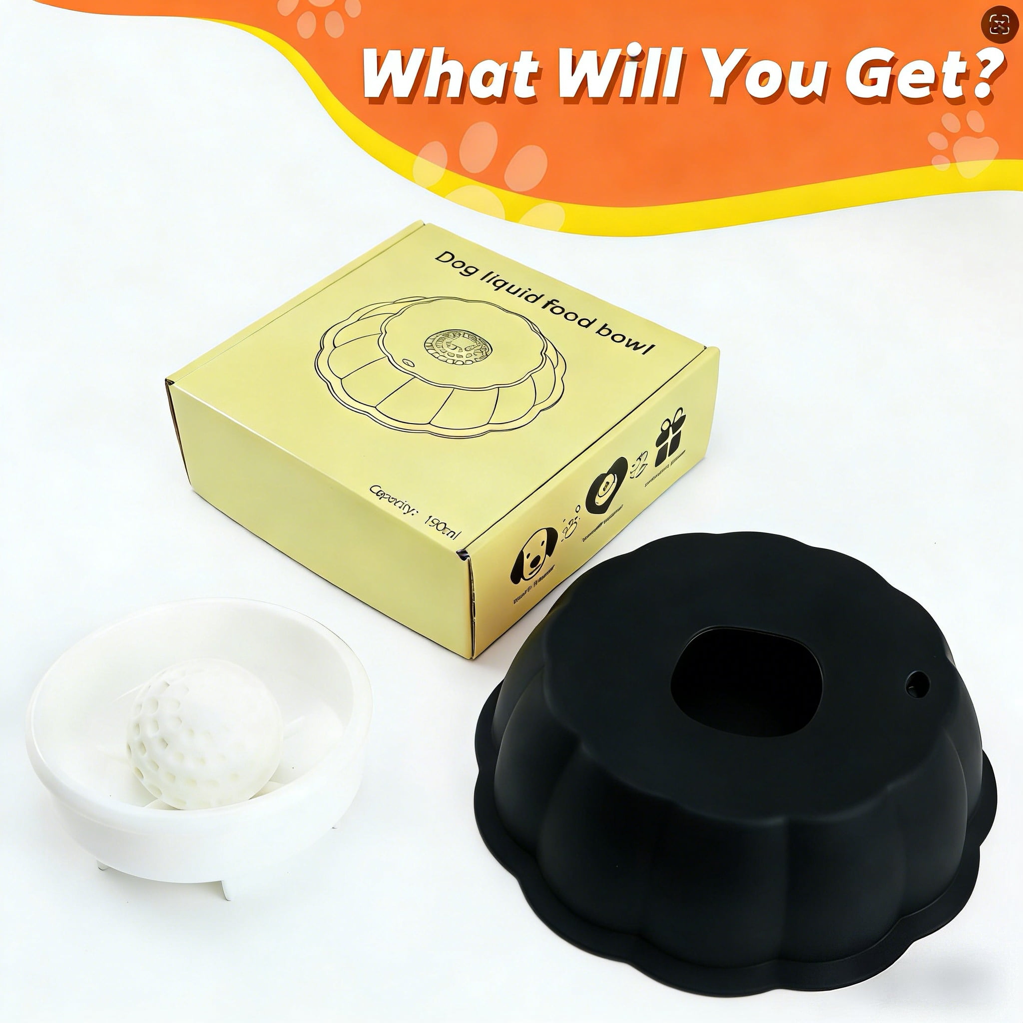 Dog Slow Feeder, Wet Food Liquid Treat Bowl, Anti-Slip Stable Bone Broth Dog Lick Bowl for All Breeds