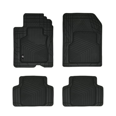 Auto Drive 4 Piece Custom Fit Car Rubber Floor Mats - Black, 82320WDI