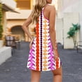 thumbnail image 4 of vestido de verano casual para mujer con bolsillos vestido de playa boho de verano blusas florales para mujer camisetas vestido con cuello en v vestidos sin mangas sueltos rosa fuerte / xl, 4 of 7