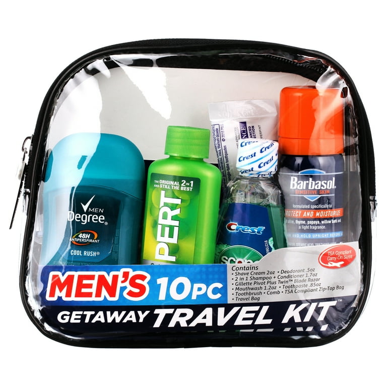 Man on the Go Men’s Get Away Travel Kit, 10 pc