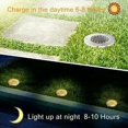thumbnail image 3 of Paquete de 8 luces solares para exteriores, 16 LED, blanco cálido, IP65, focos empotrables impermeables para jardín, camino, césped, patio, patio, subterráneo, 3 of 5