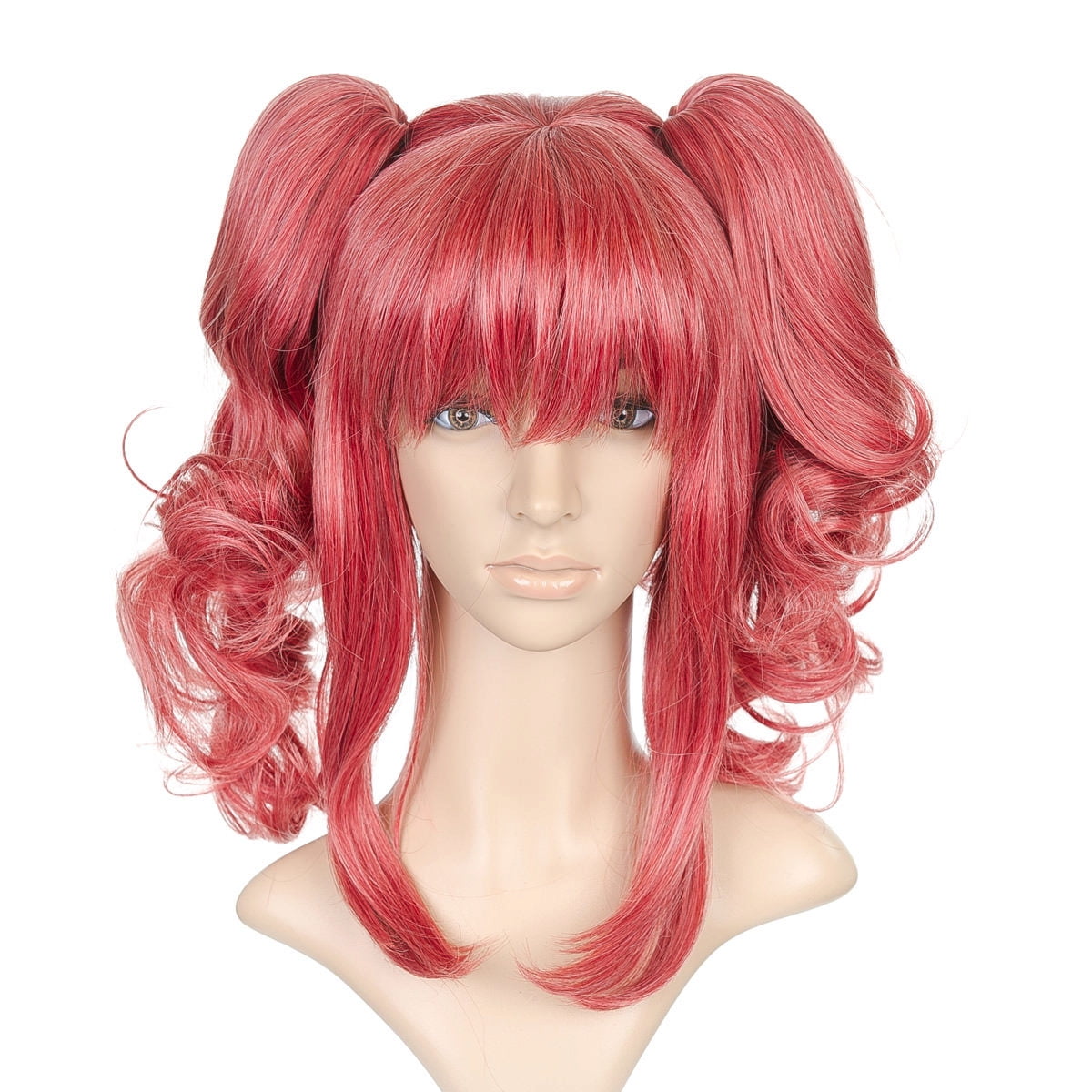 Katsuragis Wig Of The Day Manga Red Anime Cosplay Costume Wig w/ Curly Pigtails - Walmart.com - Walmart.com
