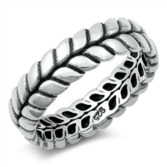 Braided Rope Ring .925 Sterling Silver Band Jewelry Female Male Unisex Size 5
