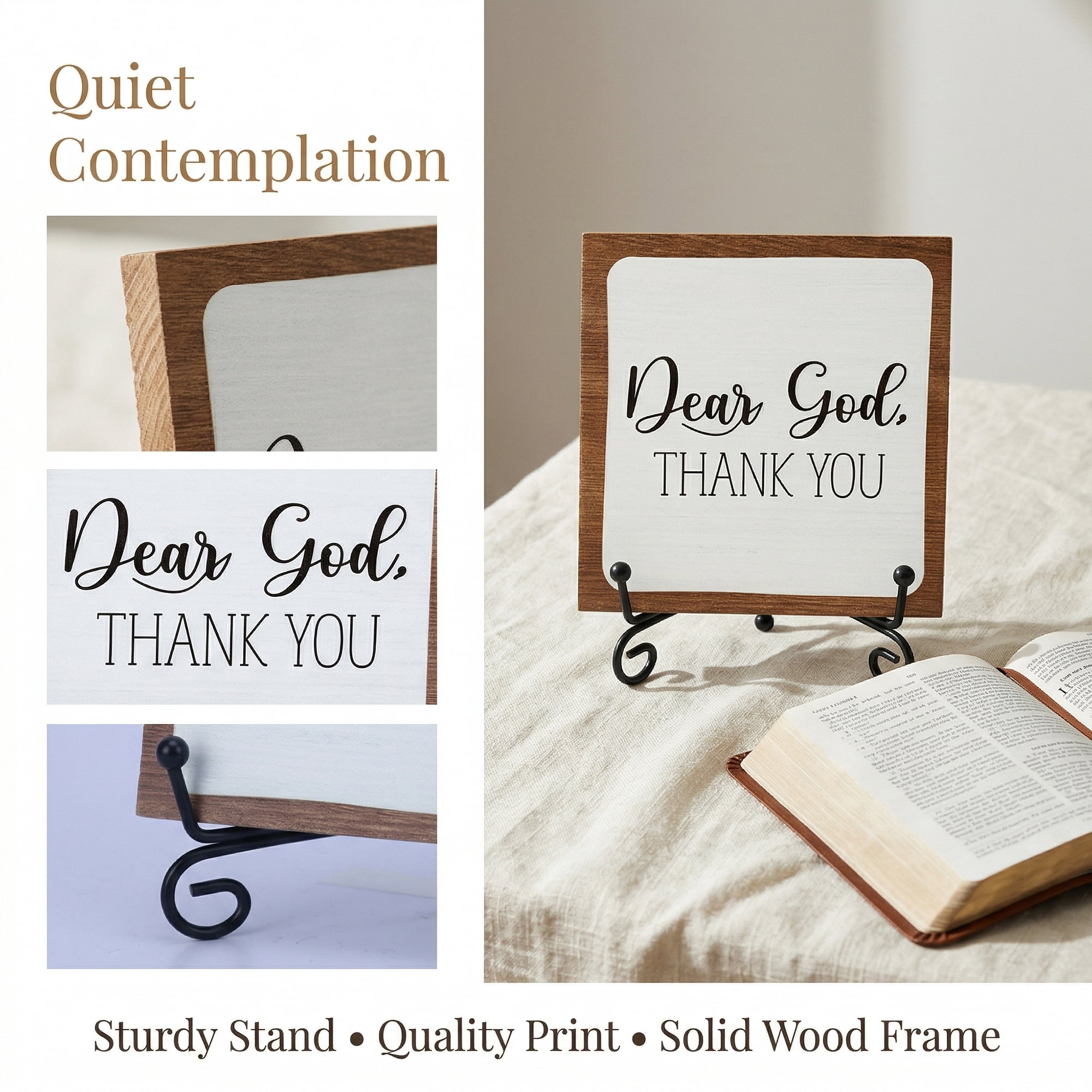 Unique Bargains Extra Stable Desk Sign Gift Square Keepsake Plaque Letter Style A 3.9in
