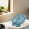 thumbnail image 4 of JGJJUGN Storage Basket Plastic Large Storage Box Stackable Organizers for Snacks Toys Home Cabinet Kitchen Office Use Blue Pink White, 4 of 6