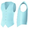 thumbnail image 2 of Antonio Uomo Men’s Suit Set – Slim Fit 3 Piece Blazer 2 Button Jacket Vest Pants for Formal Business Wedding Party Prom Solid Dress Suits Sky Blue XS, 2 of 8
